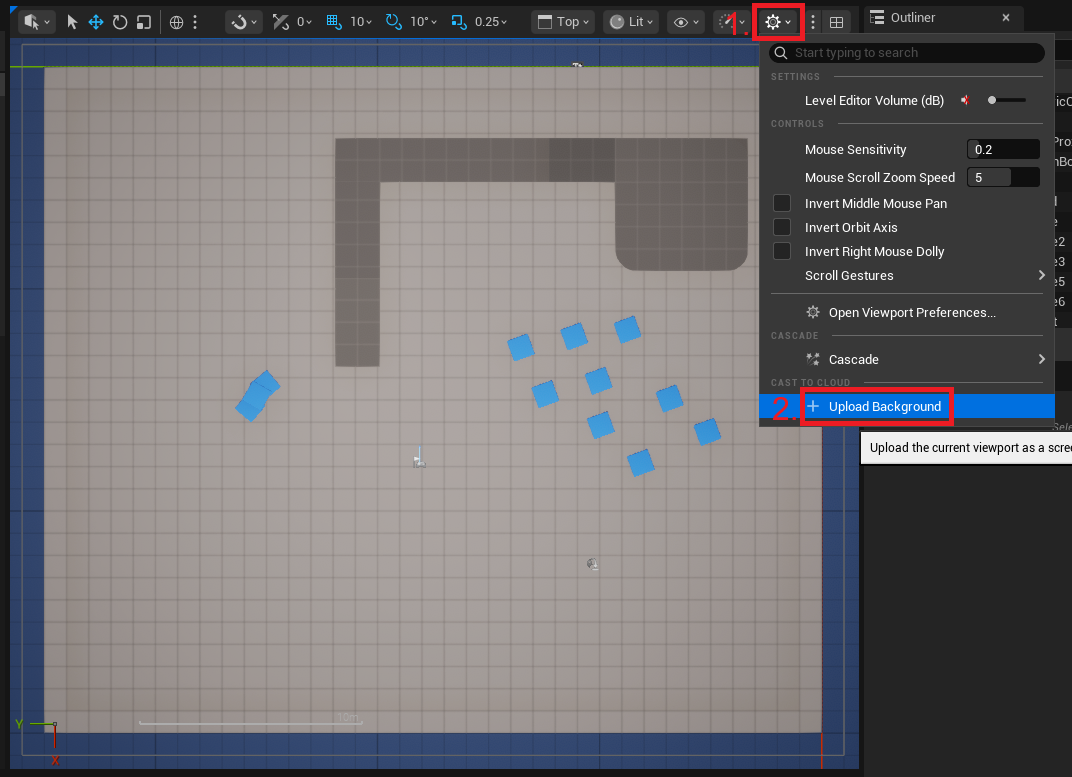 Upload from viewport