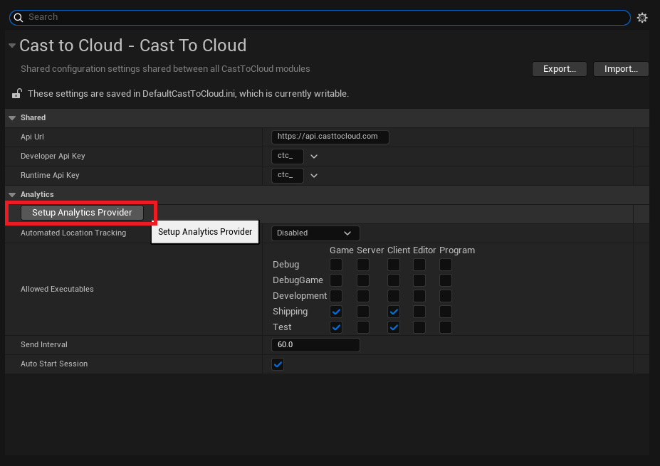 Setup Analytics Provider