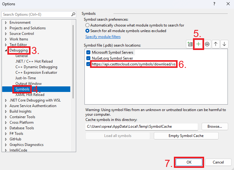 Adding a Visual Studio Symbol Server